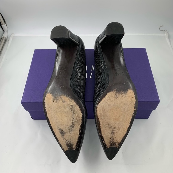 Stuart Weitzman Black Rattler Pump Sz 10M - Picture 7 of 7